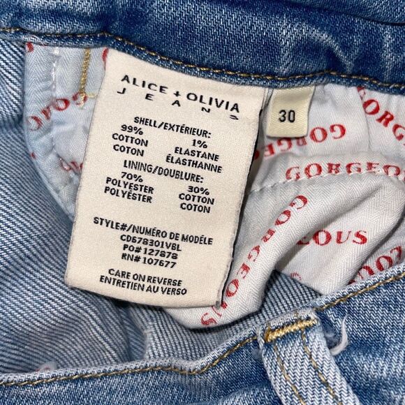 Alice + Olivia Mid Rise Ankle Distressed Coin Pocket Raw Edge Denim Jeans Size 3 - Picture 8 of 11